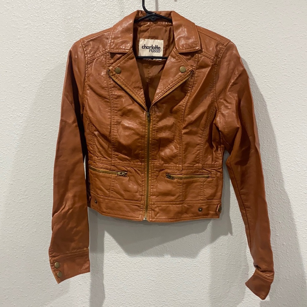Camel brown pleather Moro jacket